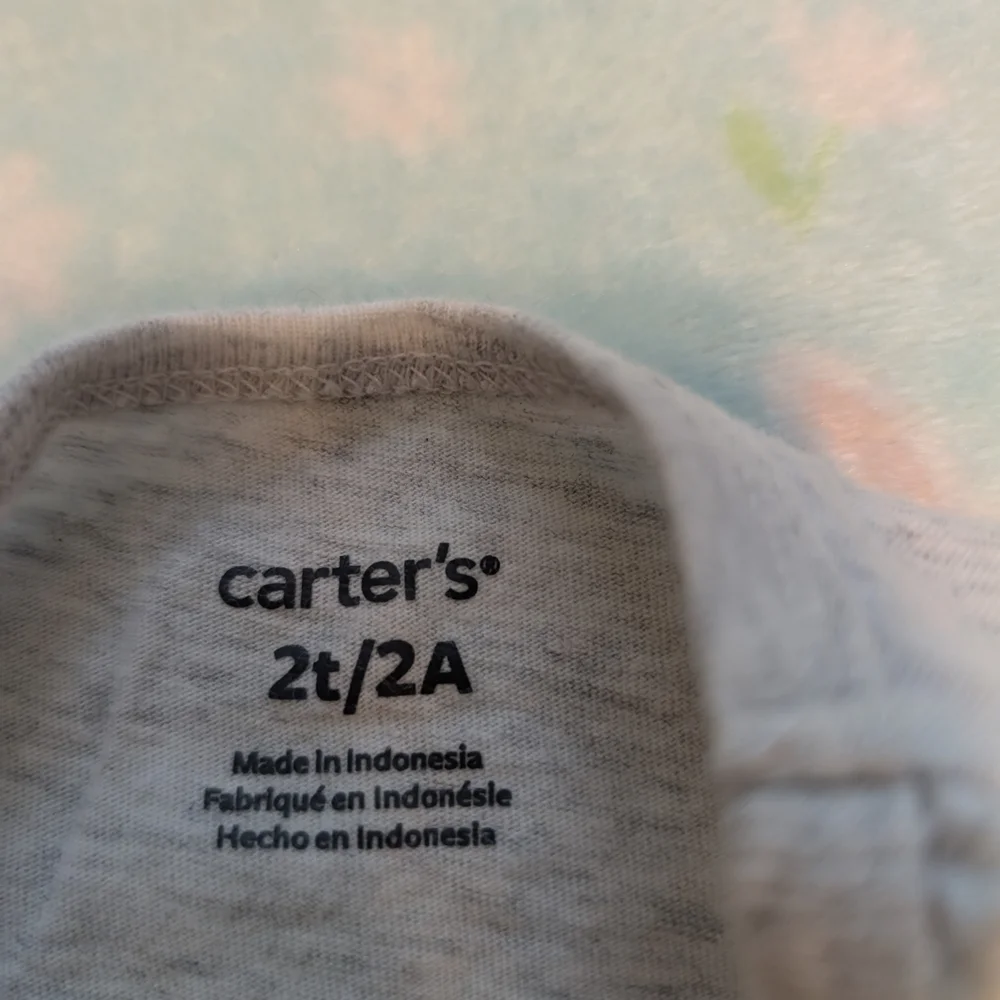 Carter's Toddler Gray Long Sleeve Cat And Kitten Winter Tee 2T Girl's
